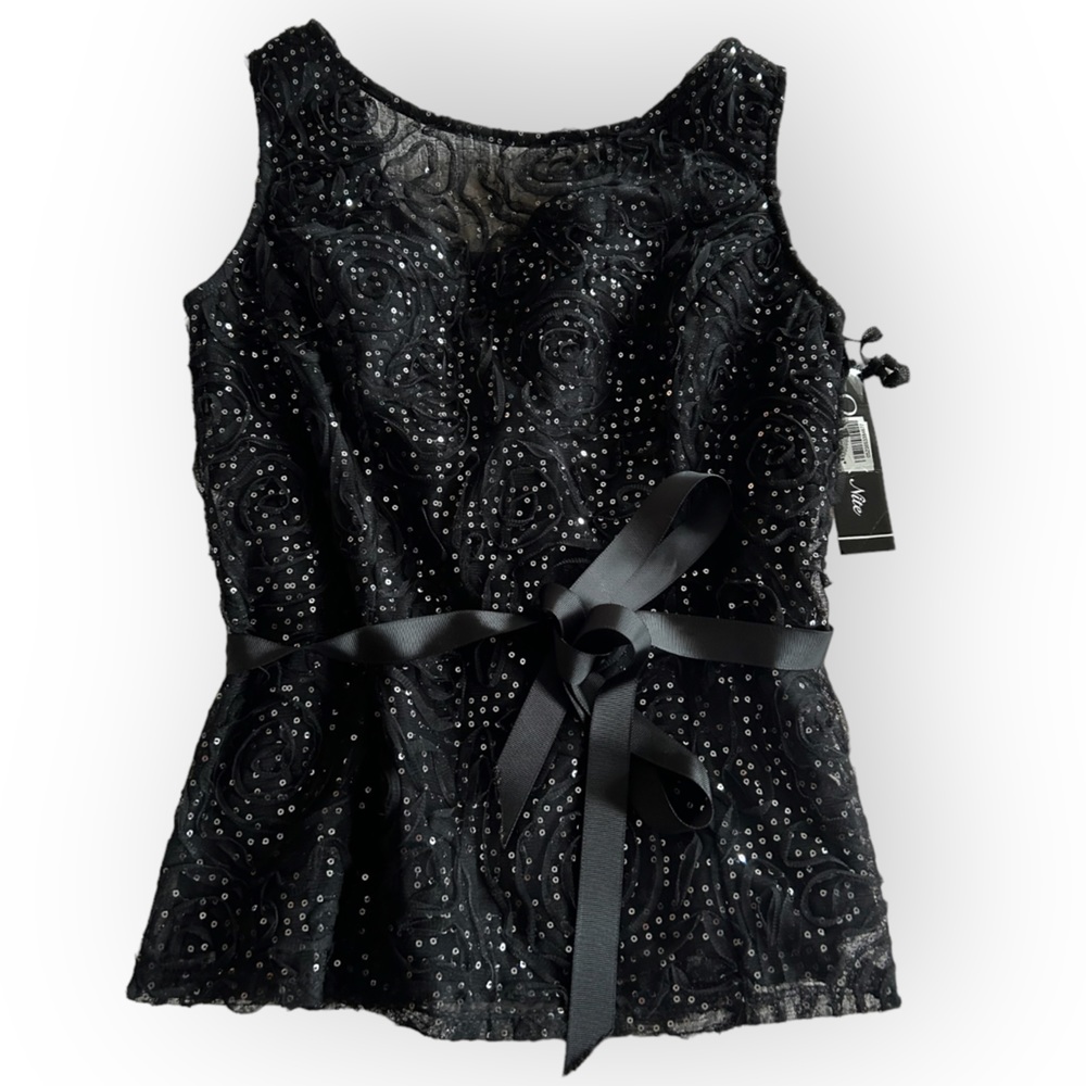 Black sequence dress sleeveless shirt size M